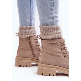 Botas Trapper Mujer Apolosi Beige Con Cremallera 5