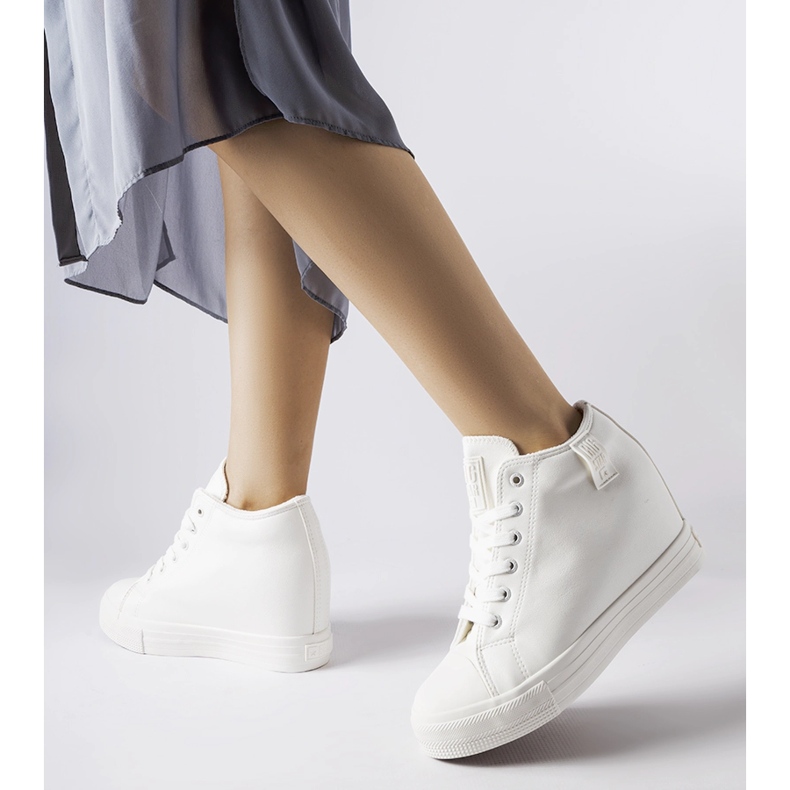 Zapatillas con cuña Big Star MM274002 blancas blanco 1 Zapatillas con cuña Big Star MM274002 blancas blanco 1