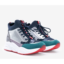 Zapatillas azul marino con suela Cassadi gruesa multicolor 1