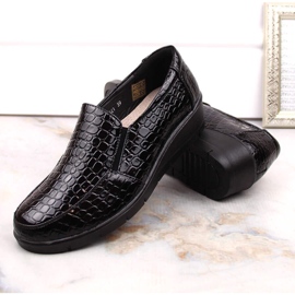 Zapatos cómodos de mujer con cuña charol cocodrilo, negro, T.Sokolski J23-321 9