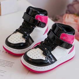 Deportivas Infantiles Charol Rosa y Blanco Milara 2