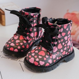 Botines infantiles aislantes con cremallera, Negro y Rosa Dolida 5