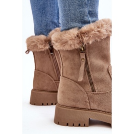 PE1 Botines de mujer de ante con pelo, beige Hasiva 6