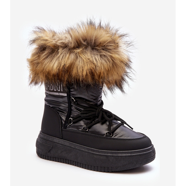PE1 Botas De Nieve De Mujer Con Pelo Y Plataforma Negro Nabilla 1