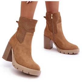 Lewski Shoes Botines Mujer Ante Calado Camel Lewski 3386 beige 9