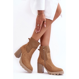 Lewski Shoes Botines Mujer Ante Calado Camel Lewski 3386 beige 3