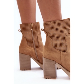 Lewski Shoes Botines Mujer Ante Calado Camel Lewski 3386 beige 4