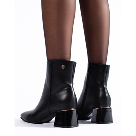 Elegantes botines clásicos de tacón Shelovet negros 3