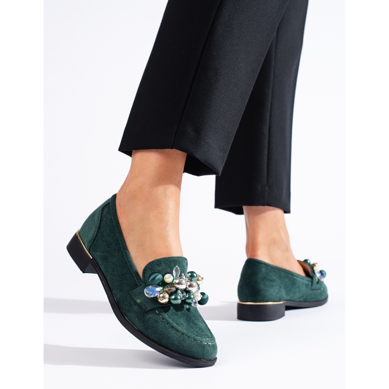 Señores de mujer verdes con cristales Shelovet. 1