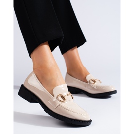Mocasines Shelovet elegantes beige charol 1