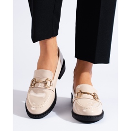Mocasines Shelovet elegantes beige charol 2