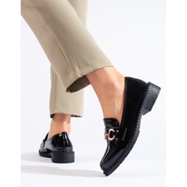 Mocasines Shelovet elegantes charol negro 3