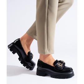 Mocasín charol negro con lazo Shelovet 1