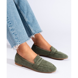 Señores cómodos de ante de mujer, verde Shelovet 3