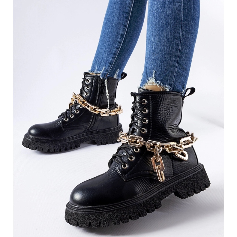 Inna Botas negras con cadena Bowling negro 2