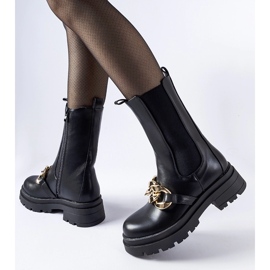 Botines negros con cadena Thierry 2