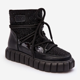 Botas de nieve aislantes decoradas con pedrería GOE MM2N4080 Negro 1