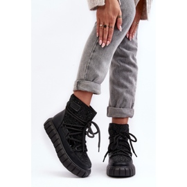 Botas de nieve aislantes decoradas con pedrería GOE MM2N4080 Negro 7