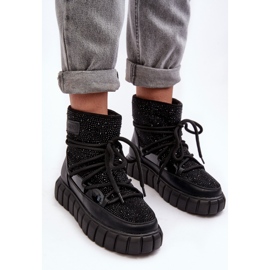 Botas de nieve aislantes decoradas con pedrería GOE MM2N4080 Negro 5