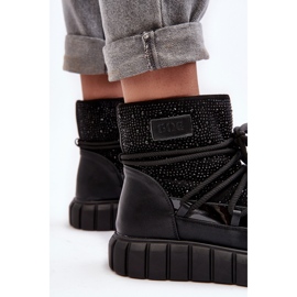 Botas de nieve aislantes decoradas con pedrería GOE MM2N4080 Negro 4