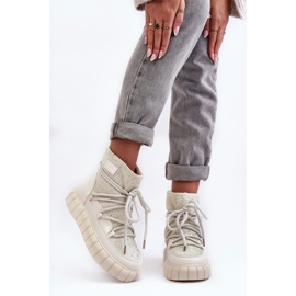 Botas de nieve aislantes decoradas con pedrería GOE MM2N4081 Beige 6