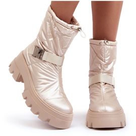 PH2 Botas de mujer con suela maciza y tacón plano, Beige Werikse 8