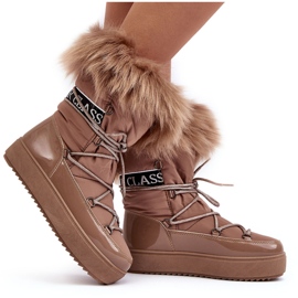 PS1 Botas de Nieve con Cordones para Mujer Santero Beige Oscuro 11