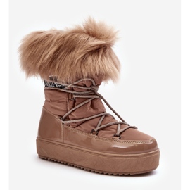 PS1 Botas de Nieve con Cordones para Mujer Santero Beige Oscuro 2