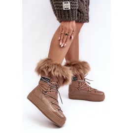 PS1 Botas de Nieve con Cordones para Mujer Santero Beige Oscuro 5
