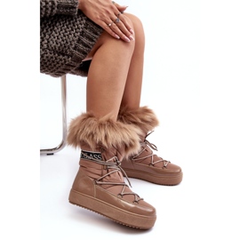 PS1 Botas de Nieve con Cordones para Mujer Santero Beige Oscuro 10