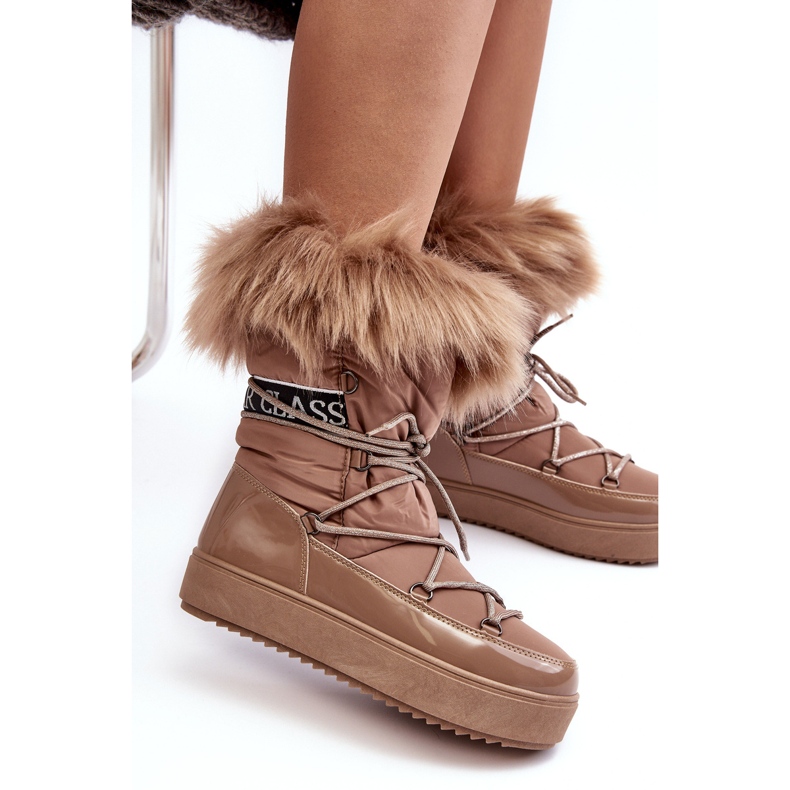 PS1 Botas de Nieve con Cordones para Mujer Santero Beige Oscuro 1