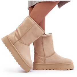 PS1 Botas de nieve con aislamiento de piel para mujer Abrams beige 8