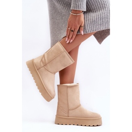 PS1 Botas de nieve con aislamiento de piel para mujer Abrams beige 4