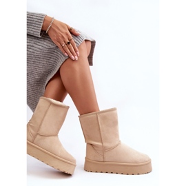 PS1 Botas de nieve con aislamiento de piel para mujer Abrams beige 6
