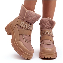 PS1 Botas de nieve aislantes con cremallera para mujer Beige Zeva 9