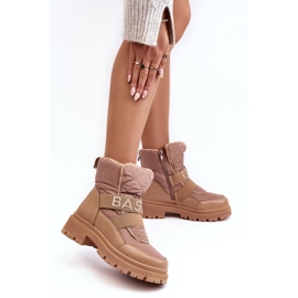 PS1 Botas de nieve aislantes con cremallera para mujer Beige Zeva 4
