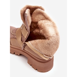 PS1 Botas de nieve aislantes con cremallera para mujer Beige Zeva 2