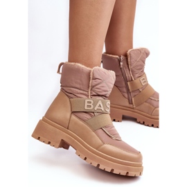 PS1 Botas de nieve aislantes con cremallera para mujer Beige Zeva 8