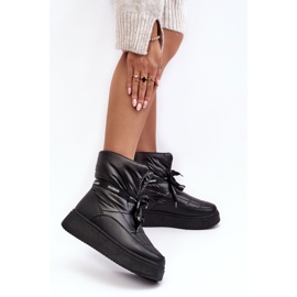 PS1 Botas de nieve para mujer con cordones decorativos Siracna negro 4