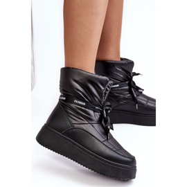 PS1 Botas de nieve para mujer con cordones decorativos Siracna negro 9