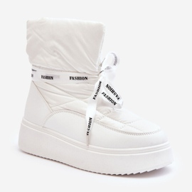 PS1 Botas de nieve para mujer con cordones decorativos, Siracna blanca blanco 1 PS1 Botas de nieve para mujer con cordones decorativos, Siracna blanca blanco 1