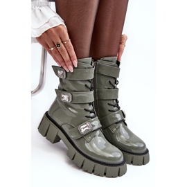 Botas Obrera Mujer Charol Verde S.Barski MR870-61 1