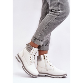 PE1 Tramperos aislados de cuero para mujer Katalis blanco 3