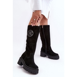 Lewski Shoes Botas Por Encima De La Rodilla Mujer Ante Negro Lewski 3367 5