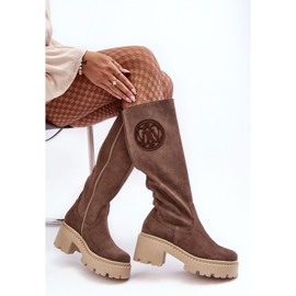 Lewski Shoes Botas por encima de la rodilla Mujer Ante Marrón Lewski 3367 4