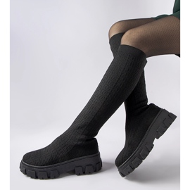 Ausonia botas calcetín largas negras negro 2