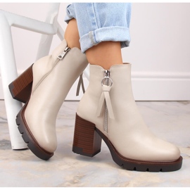 Botines de mujer aislantes y plataforma beige Vinceza 58103 1