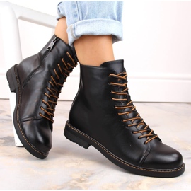 Botas aislantes de mujer con cordones y cremallera, negro Vinceza 58175 1