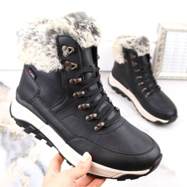 Botines de mujer impermeables de piel con aislamiento de lana, negro Rieker W0063-00 4