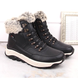 Botines de mujer impermeables de piel con aislamiento de lana, negro Rieker W0063-00 5